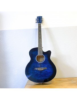 Guitare acoustique Bleu - Givson + Housse de protection (offert)