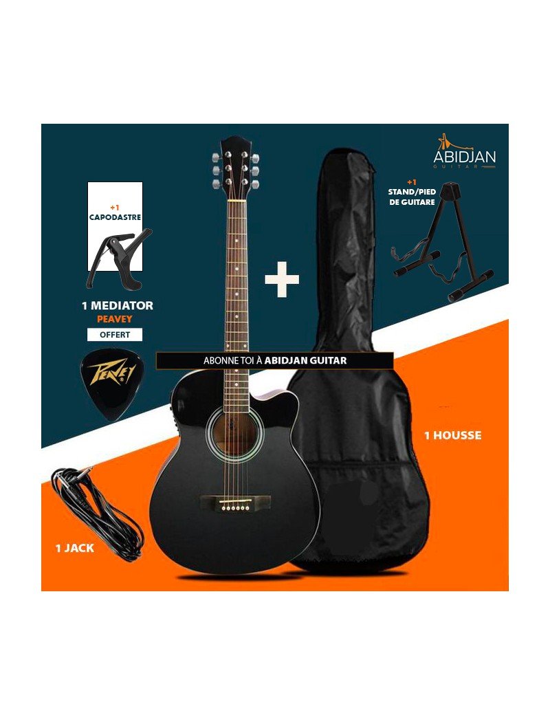 PACK SPECIAL - Guitare électro-acoustique Yamaha - EQ-6000 (NOIR ou BEIGE)