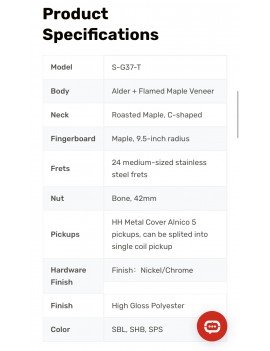 Guitare Électrique de Haute Qualité S-G37-T-VTS