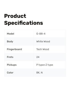 Basse Électrique PJ G-B8-4-N