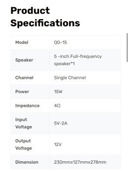 Amplificateur Portable QG-15-YE
