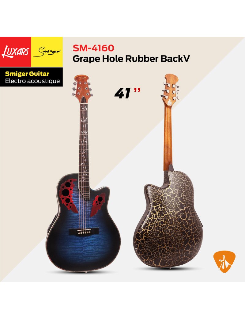 Smiger Guitare électro-acoustique SM-4160 → Couleur bleu océan dégradé de 41 pouces