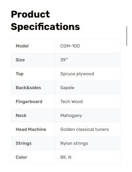 Guitare electro-classique - CGM-10D Noir - noir profond