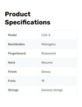 Luxars Guitare electro-classique - LCG-3 cèdre naturel