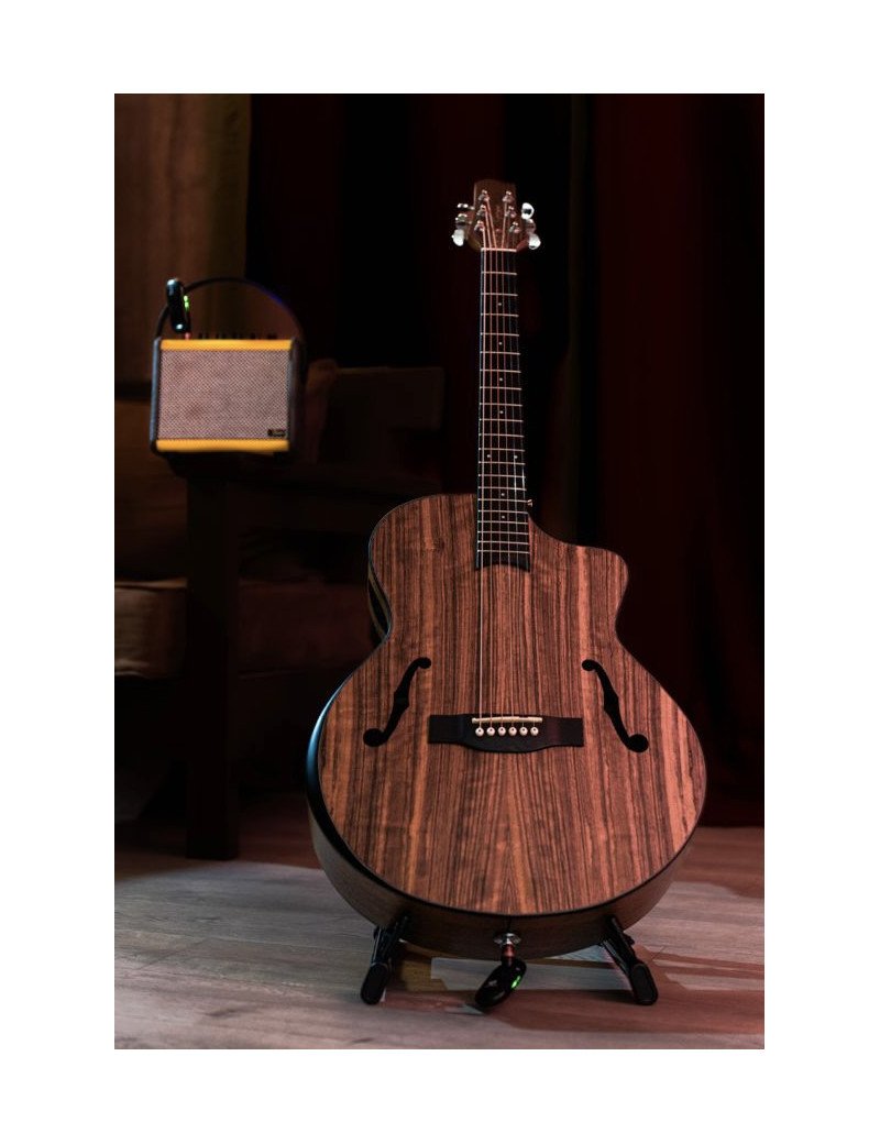 Guitare électro-Acoustique Bucket + amplificateur, housse, cordes de rechange, jack sans fil Uhf