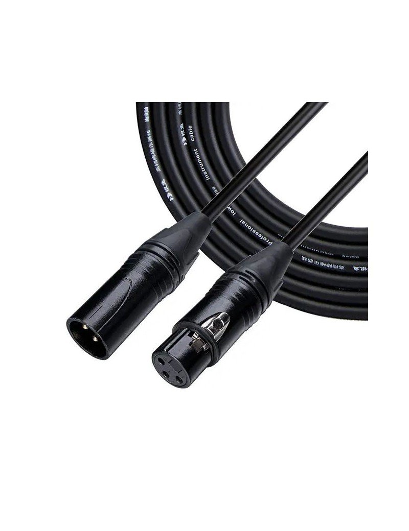 CABLE XLR Mâle et femelle à 3 Broches - 6 Mm - 10 Mètres