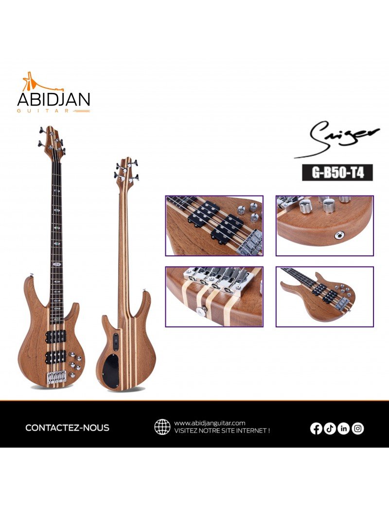 Basse électrique Smiger G-B50-T4 à quatre cordes conjointes