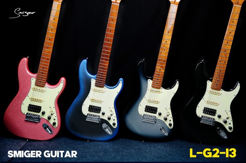 Collection de guitares Smiger de différentes couleurs