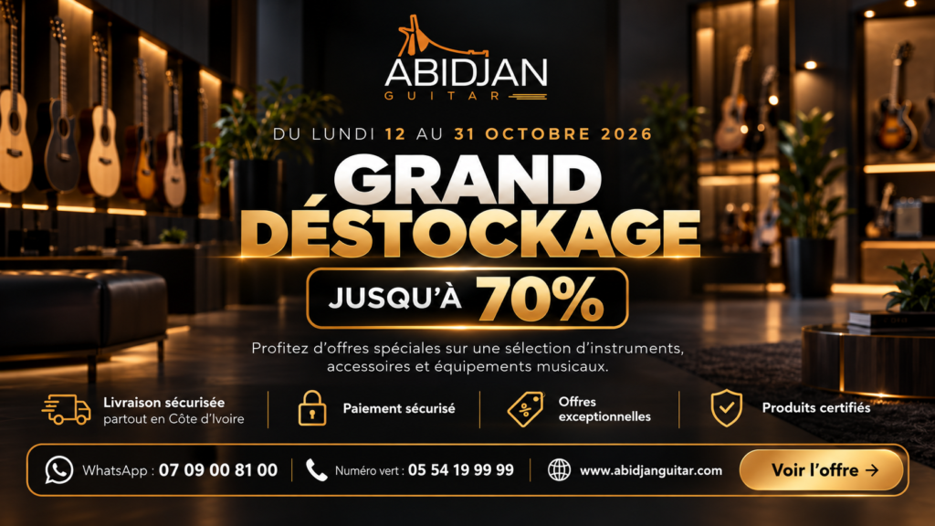 Grand déstockage Abidjan Guitar, du 12 au 31 octobre 2026